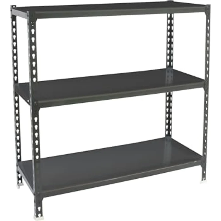 Simon Rack Schwerlastregal, 1000 x 900 x 300 mm, Bis 180 kg Belastbar, 3 Verstellbare Ablagen, Kellerregal, Lagerregal, Anthrazit - Simonclick – Bild 2