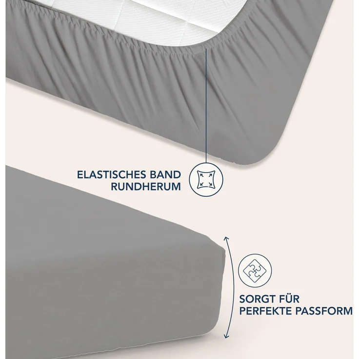Dreamzie Spannbettlaken 120x200 cm - 35 cm Tiefe Tasche - 100% Mikrofaser Bettlaken - Anthrazit, Schadstoffgeprüft(Oeko TEX), Bettlaken mit Gummizug – Bild 3