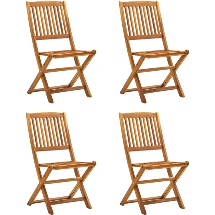 vidaXL Klappbare Gartenstühle 4 Stk. Massivholz Akazie 46340