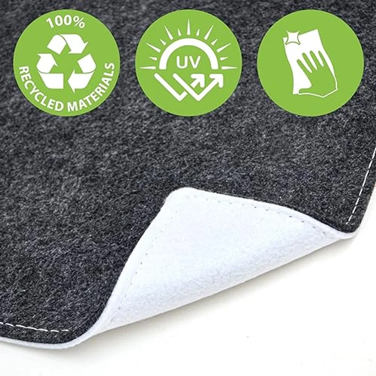 Dunedesign Bierbankauflage, Grau, 2-in-1 Filzpolster mit 4 rutschfesten Gurten, 220x25x0,8 cm, Outdoor-Kissen für Gartentisch und Bierzelt – Bild 7