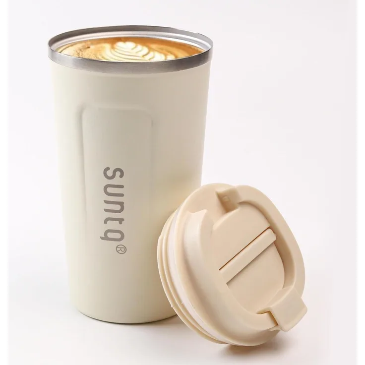Edelstahl Kaffeebecher to go Thermobecher Doppelwand Isoliert Grün 380ml