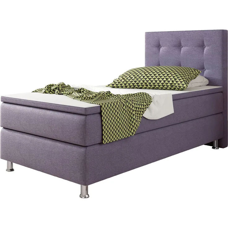 Boxspringbett Köln 90x200 cm Webstoff Lila