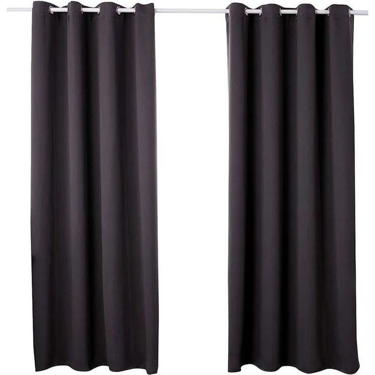 Woltu Verdunkelungsvorhang, Ösen, blickdicht, 2er Set Vorhang Blickdicht Thermovorhang 250g/m²