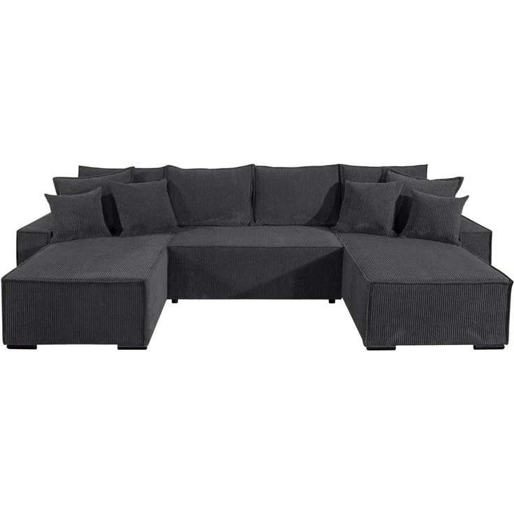 COLLECTION AB Wohnlandschaft Manhattan U-Form, B: 313 cm, in Breit- oder Normalcord, mit Bettfunktion, Bettkasten & Zierkissen, Federkern – Bild 1