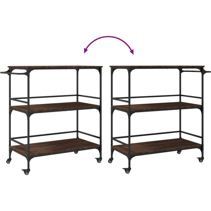 vidaXL Küchenwagen Braun Eichen-Optik 100,5x50x105 cm Holzwerkstoff 842335 – Bild 8