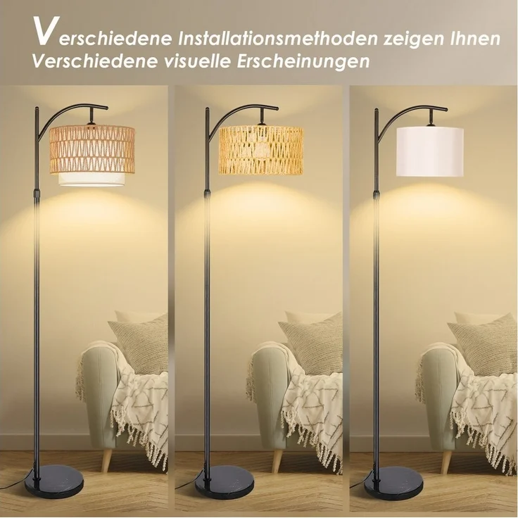 CCLIFE Bogenlampen Stehlampe Dimmbar Wohnzimmer Bogenlampe LED E27 Leselampe 60W – Bild 3