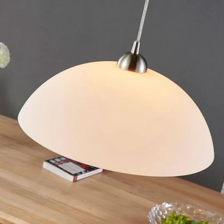 Lindby Hängeleuchte Valeria, Glas, Ø 40 cm, E27, gemütliche Lichtwirkung in Weiß – Bild 6