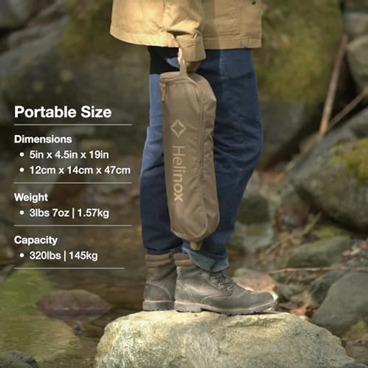 Helinox Sunset Chair | Mit seinem erweiterten Design ist Dieser Stuhl möglicherweise die ultimative Kombination aus Verstaubarkeit, Komfort und Unterstützung (Black + Pockets) – Bild 4