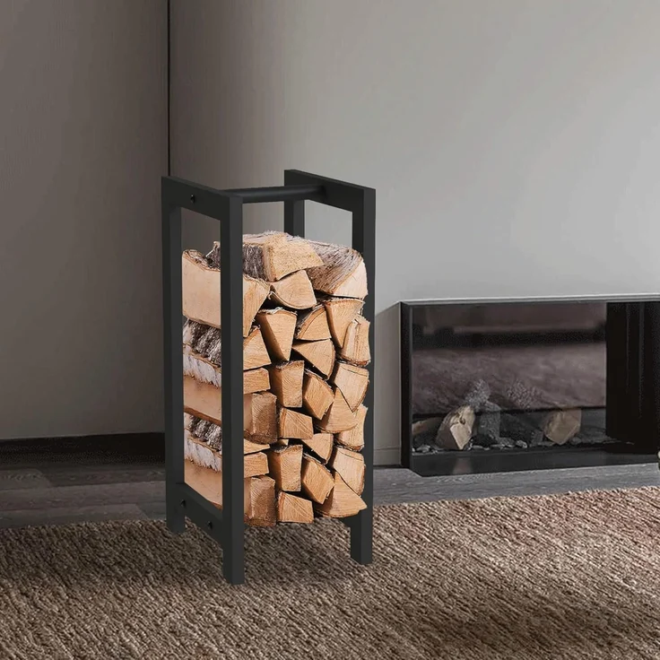 DanDiBo Kaminholzregal Innen Metall Schwarz Stehend Kaminholzständer 96467 Kaminholzhalter Brennholzregal Feuerholzregal – Bild 7