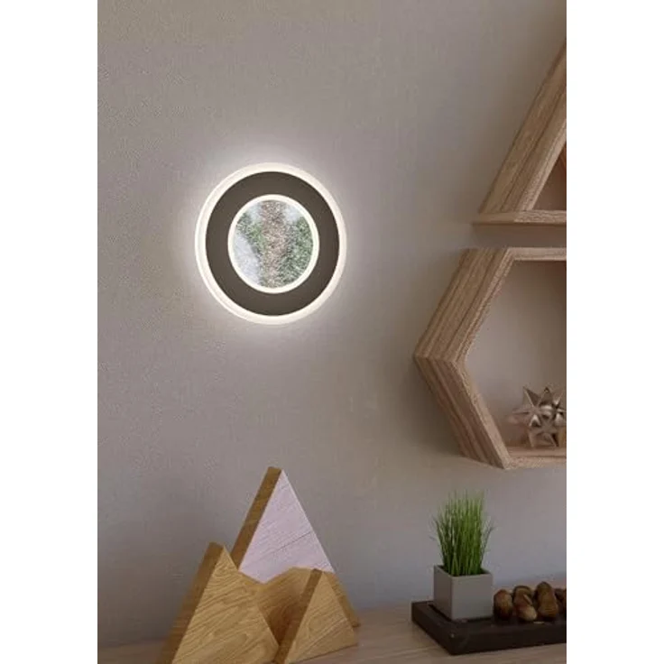 EGLO LED Deckenlampe Macchioni, Aufbauleuchte mit Kristall-Effekt für Küche und Büro, 20 cm, Schwarz, neutralweiß, 12 Watt, 1560 Lumen – Bild 3