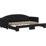 vidaXL Tagesbett Ausziehbar Schwarz 80x200 cm Samt 3197298