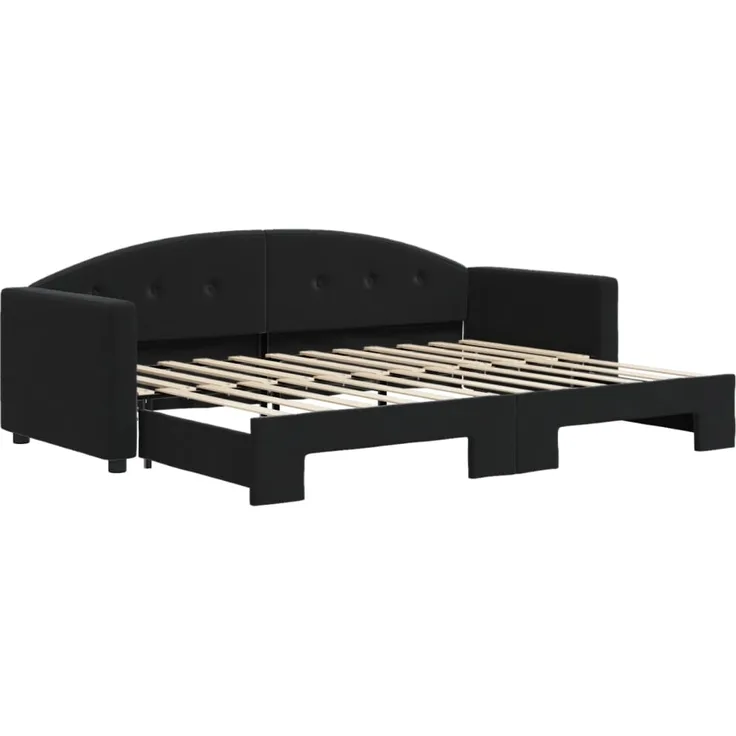 vidaXL Tagesbett Ausziehbar Schwarz 80x200 cm Samt 3197298