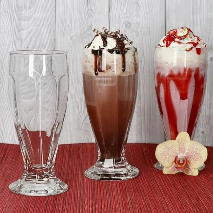 MamboCat Eisschale 12x LONDON Eisbecher mit Fuß 350ml klar hohe Eiskaffeebecher Shake, Glas – Bild 3