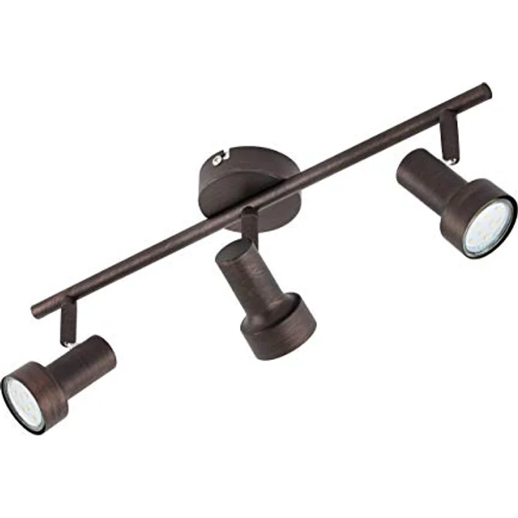 Briloner Leuchten LED Deckenleuchte, 3-flammiger Deckenstrahler mit dreh- und schwenkbaren Spots, GU10, inkl. 3x3W, Kupfer-Antik, 48x12 cm – Bild 3