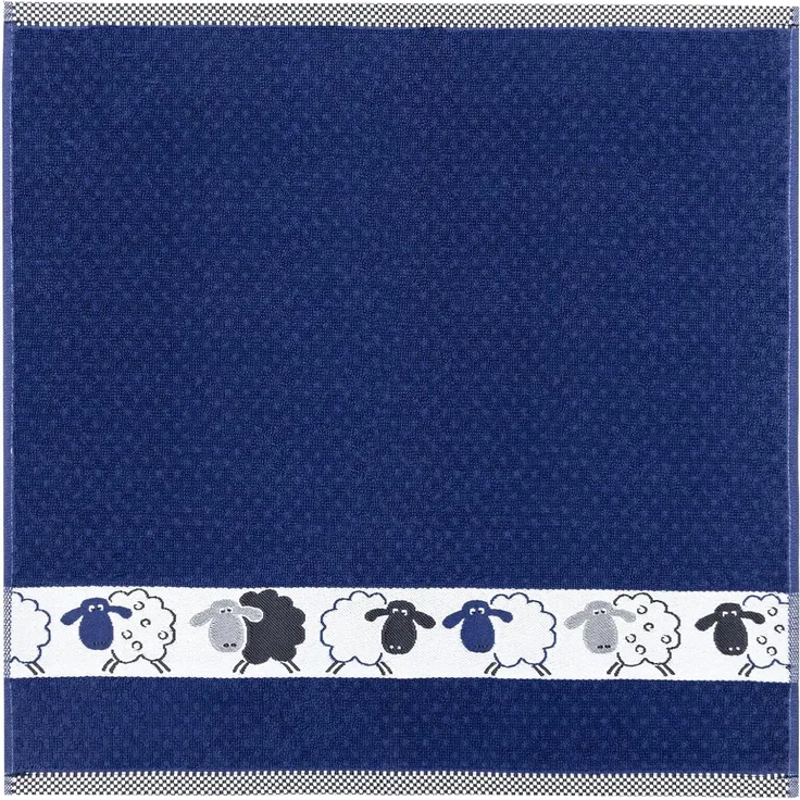 Kracht Küchen Textilien Schäfchen|Baumwoll Küchentuch 50x50 cm blau 3er Pack