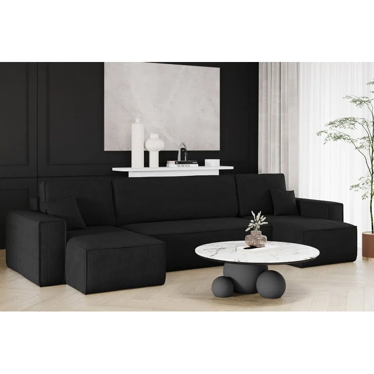 Kaiser Möbel Ecksofa mit schlaffunktion und bettkasten, Couch U-form BEST stoff Poso, Schlaffunktion, Bettzeugaufbewahrung, universal – Bild 5