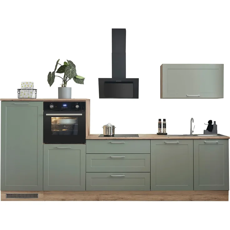 BASIC by Balculina Küchenzeile Marsi, Breite 320 cm, höhenverstellbare Füße, mit Soft-Close-Funktion