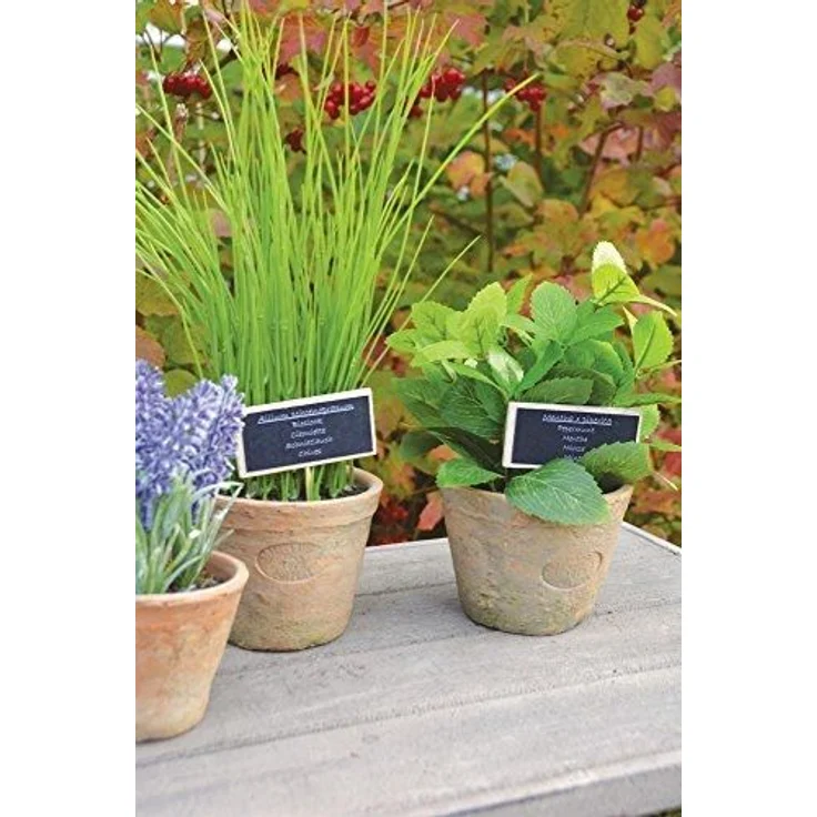 Esschert Design Kunststoffpflanze Schnittlauch im Topf, Größe L, ca. 11 x 11 x 19 cm – Bild 2