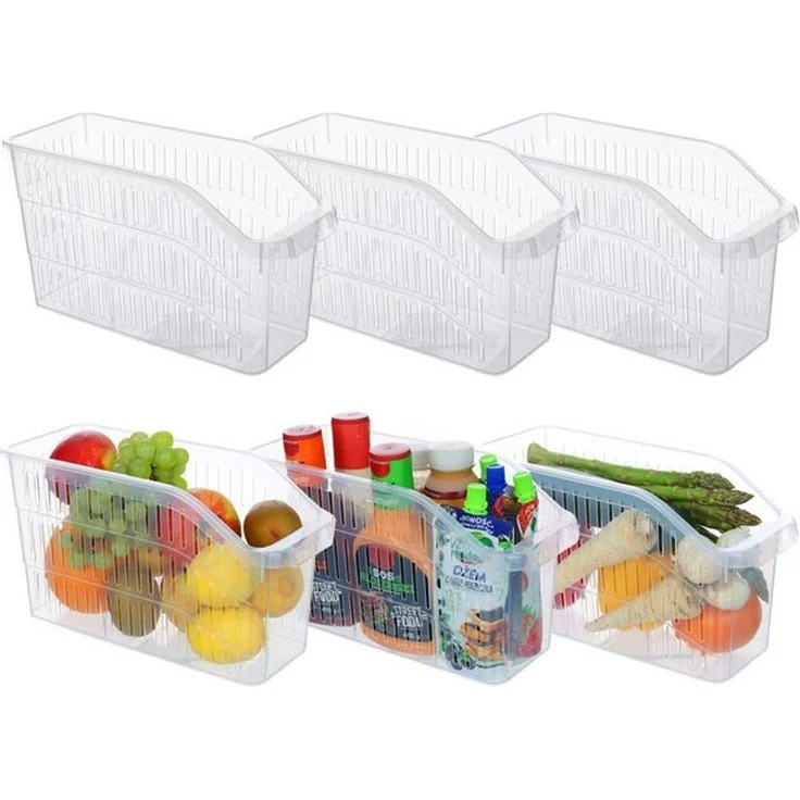 astor24 Aufbewahrungsbox 3er Set Kühlschrank Organizer Aufbewahrungs Box Korb Kiste Vorratsbehä – Bild 4