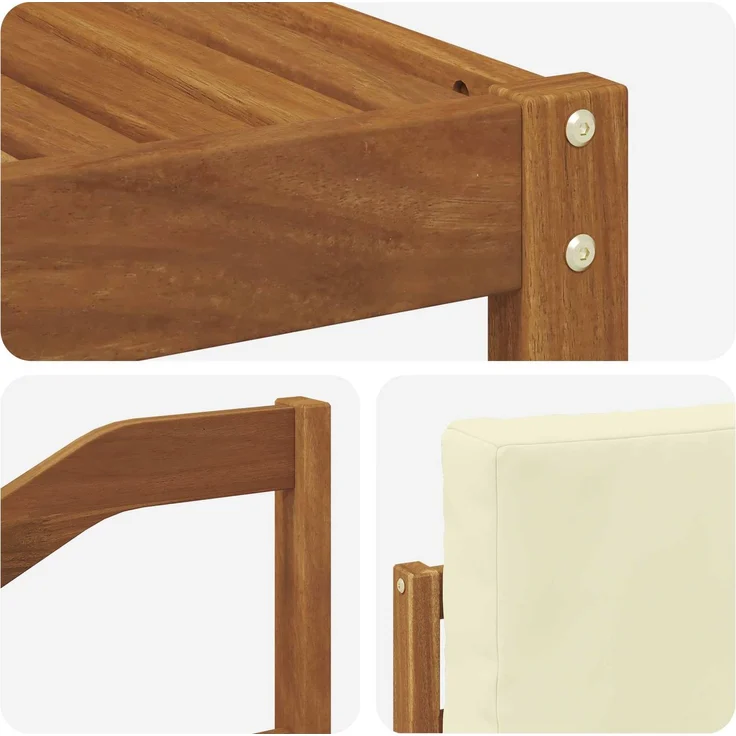 vidaXL Outdoor-Sofagarnitur mit Kissen 6 pcs Natur und Creme 3366443 – Bild 7