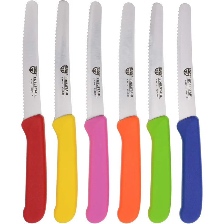 Frühstücksmesser / Brötchenmesser, 6 Stück, bunt