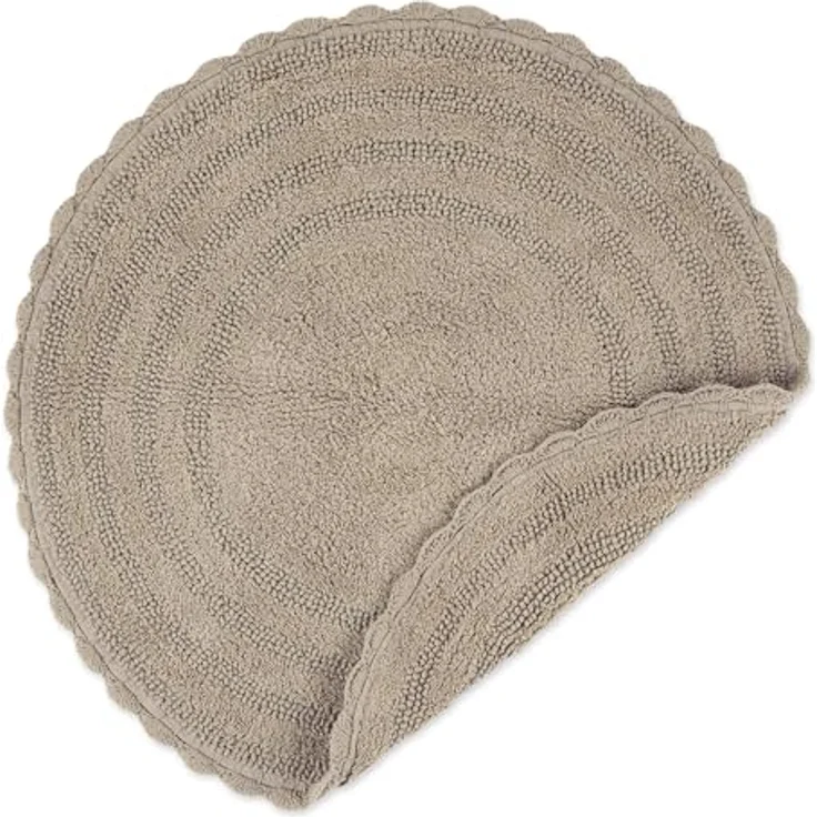 DII Crochet Collection Wende-Badematte, rund, 69,8 cm Durchmesser, Stein. – Bild 5