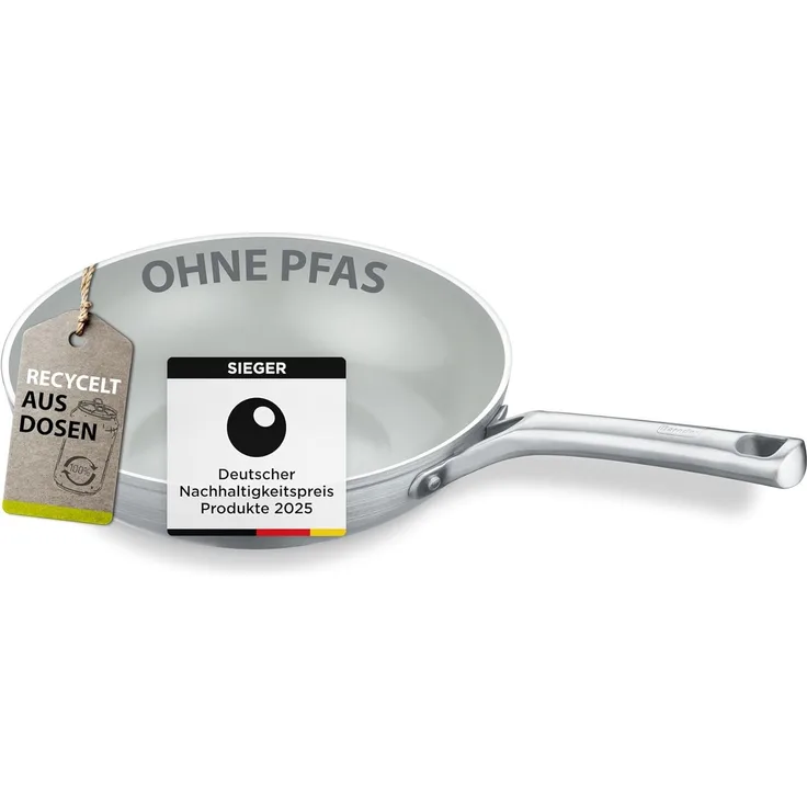 Berndes b. free Veggie-Wok, Wokpfanne, Wok Pfanne, Induktionsgeeignet, Aluminium recycelt, Grau, Ø 28 cm, 0008634328