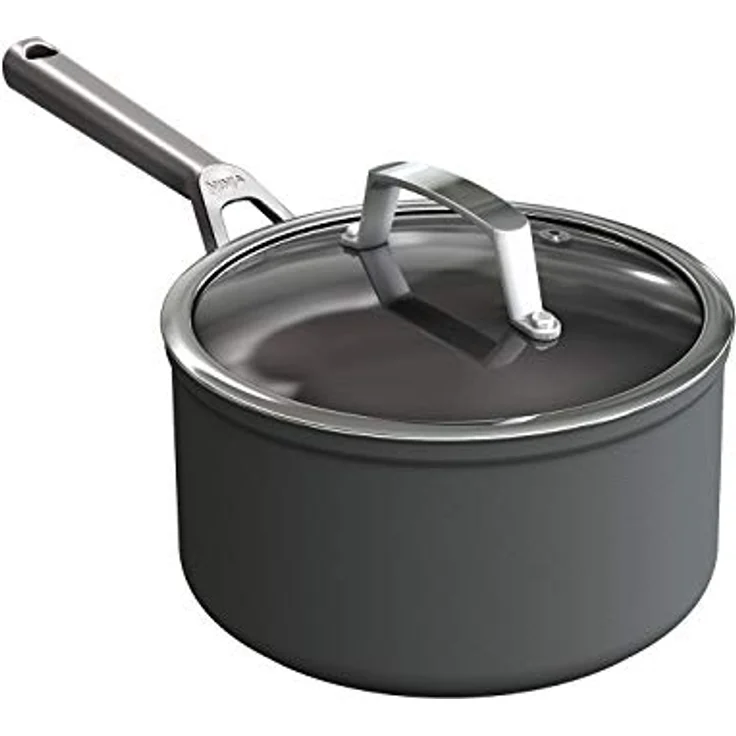 Ninja Foodi ZEROSTICK 20cm Kochtopf mit Glasdeckel, langlebig, antihaftbeschichtet, hart eloxiertes Aluminium, induktionsgeeignet, Backofen- und spülmaschinenfest, Edelstahlgriff, Grau, C30220EU – Bild 2