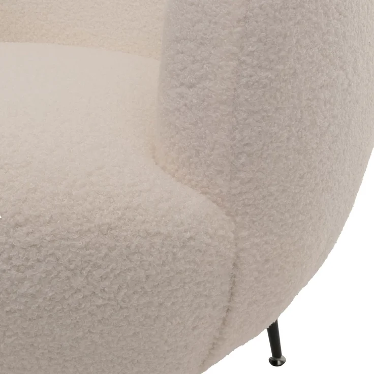 Lounge-Sessel HWC-O37, Cocktail-/Clubsessel Polstersessel Sessel, Stoff/Textil Bouclé (330g/m²) Metall MVG ~ weiß – Bild 8