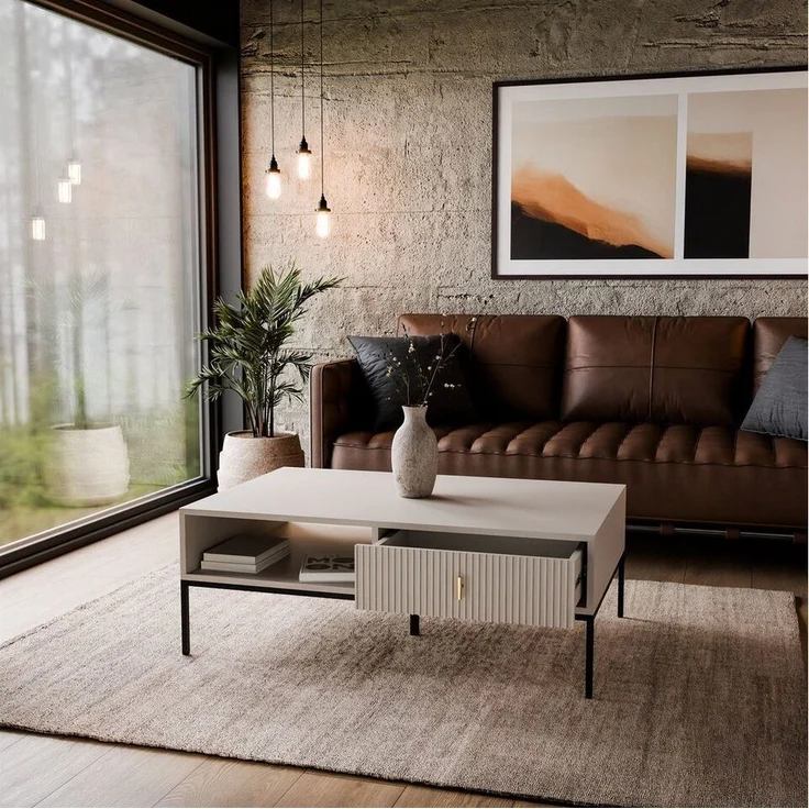 Lookway Couchtisch MIDNIGHT mit Schublade auf Gestell, Breite 104 cm – Bild 2
