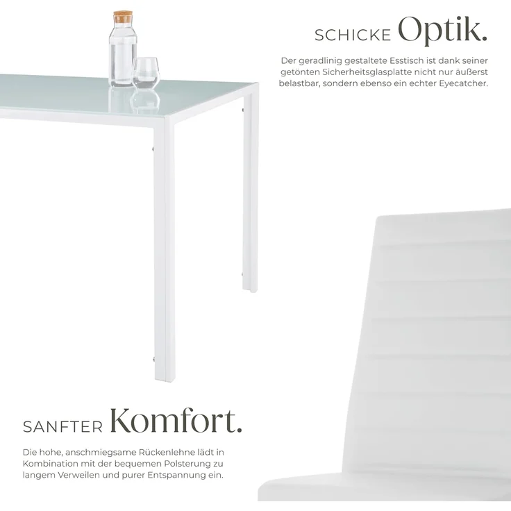 tectake Sitzgruppe Esszimmergruppe, (Set, 5-tlg), 5-teilig – Bild 3