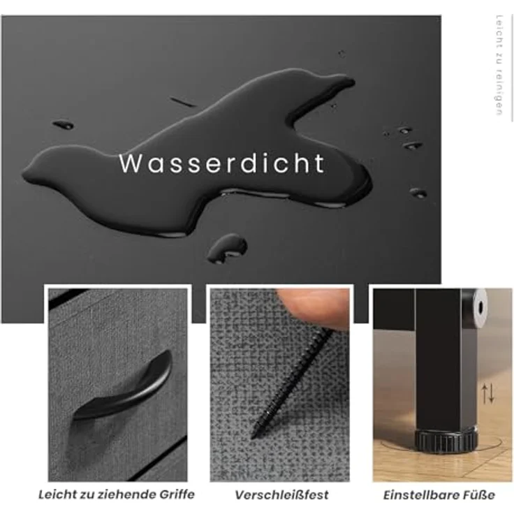 Sweetcrispy Kommode mit Stoffschubladen, Grau – Bild 6
