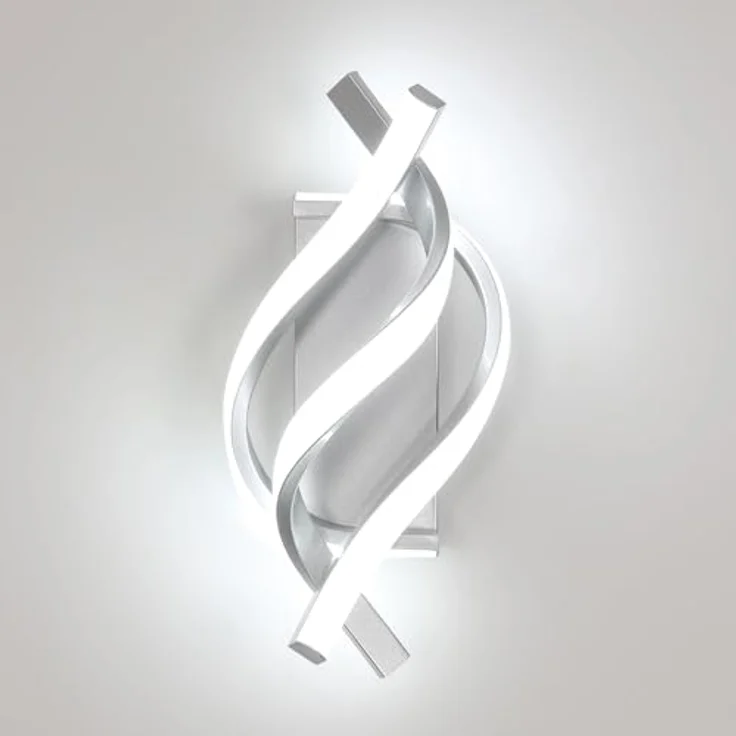 Comely LED Wandleuchte Innen, 22W 2500LM Wandlampe LED Innen Modern, 6500K Kaltweiß Wandlicht Silber Wandbeleuchtung aus Aluminium für Wohnzimmer Schlafzimmer Flur – Bild 2