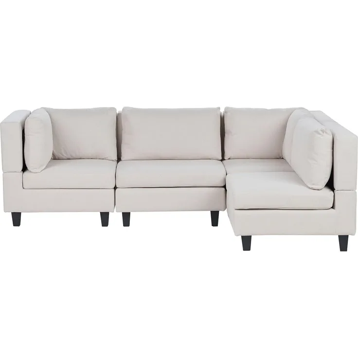 Beliani 'Unstad' Sofa, Beige, Stoff, 72 x 152 x 228 cm, ohne Ottomane, Links