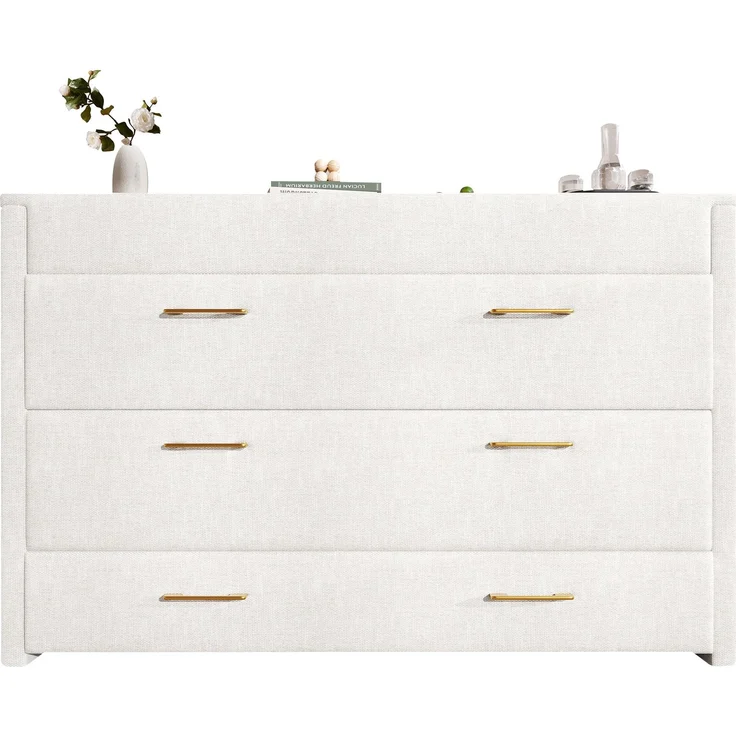 Schrankbett, 140 x 200, Mit einer Schublade,Mobiles Schrankbett mit Ablagefach am Bett, mit USB- und Typ-C-Anschlüssen, Umbaubares Plattformbett, Ohne Matratze,Leinen, Beige – Bild 8