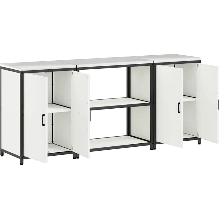 vidaXL Aufbewahrungsset für die Küche HATTEM 3 stk. Weiß 3392667 – Bild 9