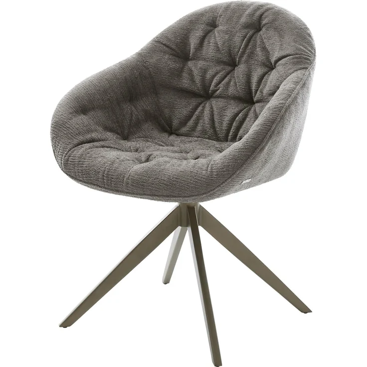 Drehstuhl Gaio-Flex Bouclé Soft Schlamm Kreuzgestell breit Effektfinish Titan 360° drehbar Wippfunktion – Bild 1