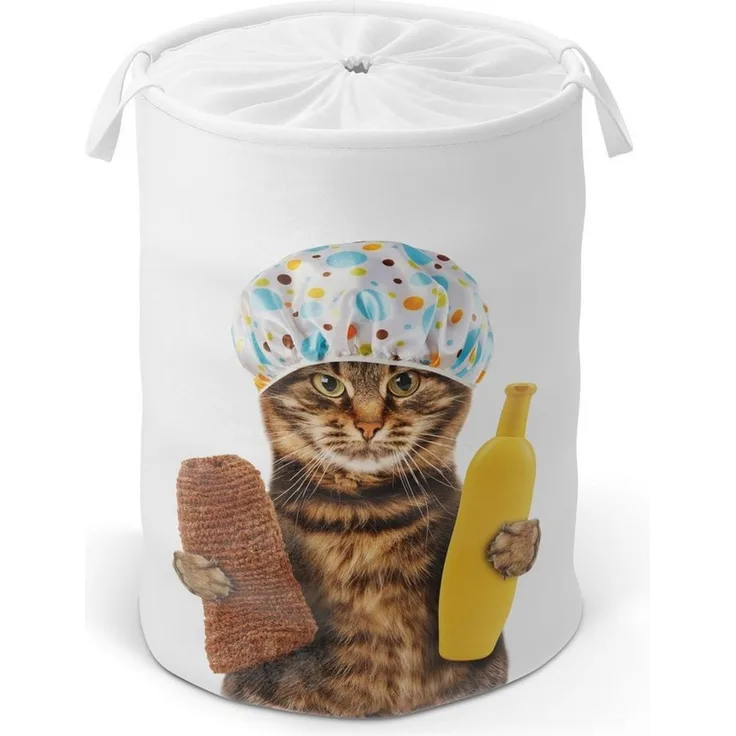 Sanilo Wäschekorb Shower Cat, 60 Liter, faltbar, mit Sichtschutz