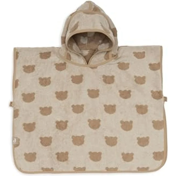 Jollein Badeponcho Kinder und Baby – Jacquard, Teddy Bear – 100% Baumwolle – Frottee – OEKO-TEX Zertifiziert – Poncho Handtuch – Badeponcho Baby für Mädchen und Jungen – Bild 6