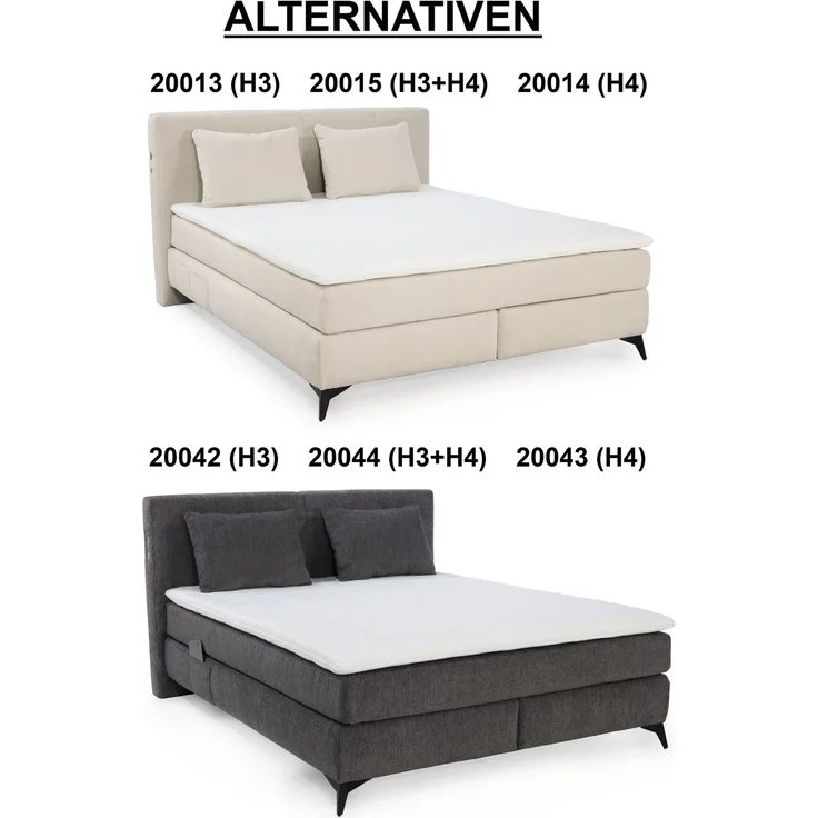Boxspringbett 160x200 cm H4 Federkernmatratzen Bonell Topper in Chenille Beige – Bild 10