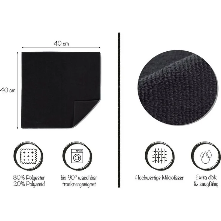 Hometex Premium Textiles Geschirrtuch Mikrofaser Putztuch, Staubtuch Reinigungstuch 40 x 40 cm, (10-tlg), Ideal für Autopflege, Küche und Barista – Bild 3