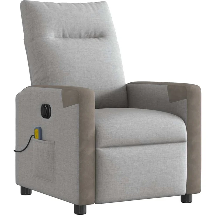 vidaXL Massagesessel Elektrisch Wolkengrau Stoff 3324084 – Bild 4