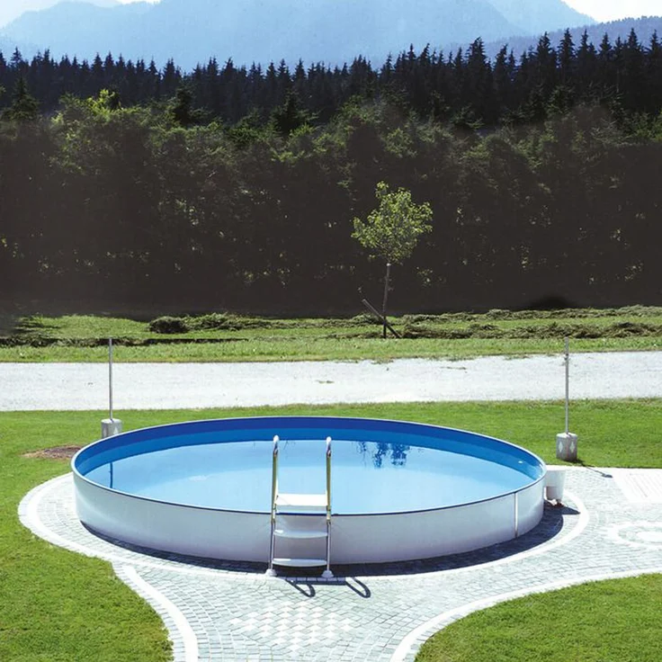 Steinbach Stahlwand Swimming Pool "Styria rund", sandfarbene Poolfolie, Ø 400 x 120 cm – Bild 2