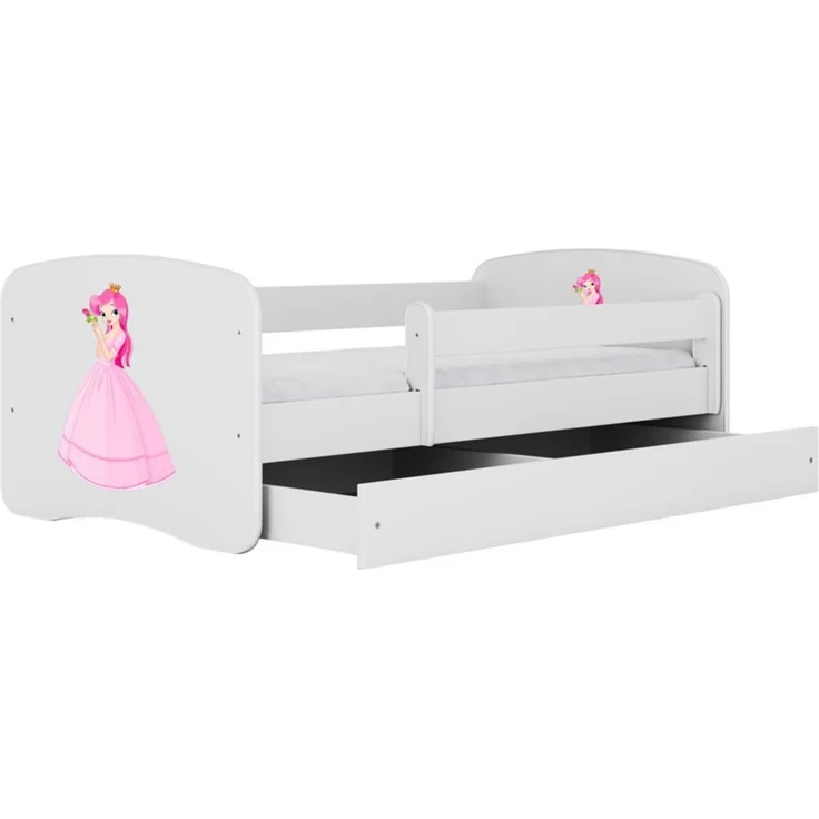 Raumhirsch Furniture Kinderbett 70x140, 80x160, 80x180 cm - Komplettset mit Matratze & Schublade (Bett für Mädchen, Einzelbett Kinder 2–12, mit Rausfallschutz & Lattenrost), verschiedene Farben & Designs – Bild 3