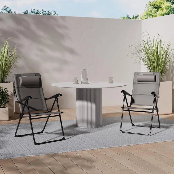 HOMECALL Campingstuhl Gartenstuhl Anglerstuhl Faltsessel Klappstuhl für Wohnwagen Outdoors (Textilene gepolstert mit Quick-Dry-Schaum), 5 fach Verstellbarer Rückenlehne, Hochlehner, bis 150 kg – Bild 2