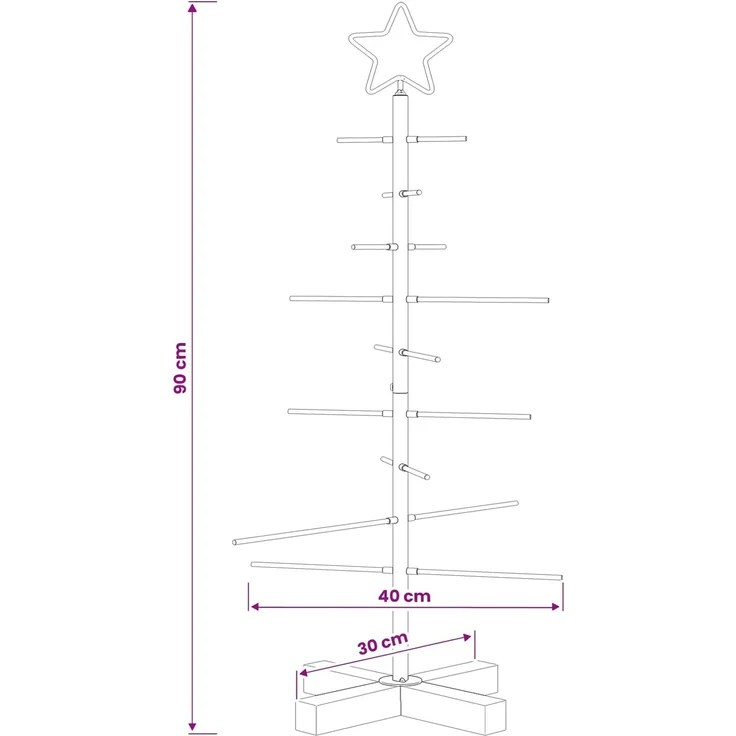 vidaXL Metall Weihnachtsbaum KUOPIO 90 cm Stahl Weiß 42053873 – Bild 7