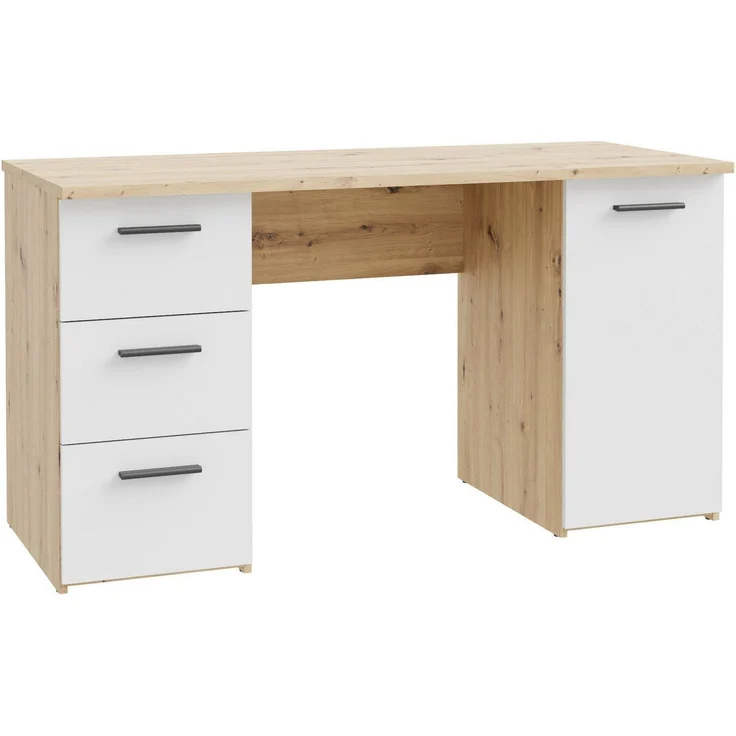 FORTE Schreibtisch Neuss, mit 3 Schubladen & 1 Tür, funktional, Breite 138 cm – Bild 2