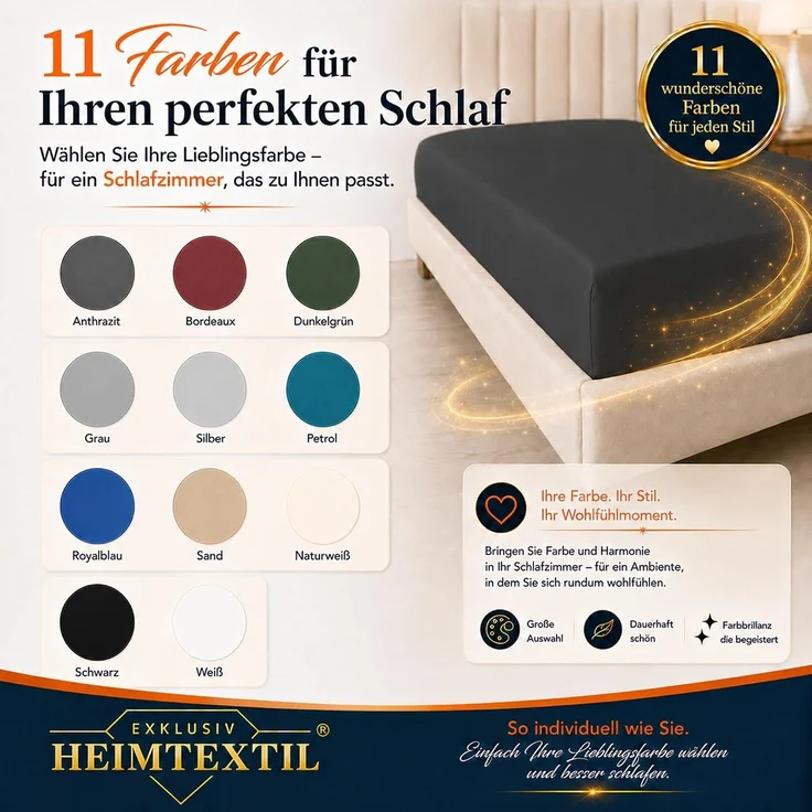 Jersey Spannbettlaken Deluxe 90 - 100 x 200 cm Schwarz – Bild 9