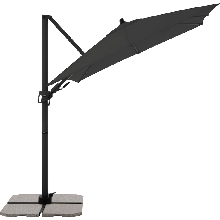 Derby Sonnenschirm / Ampelschirm "Derby DX 210x210", inkl. Standkreuz, anthrazit, 210x210 cm – Bild 1