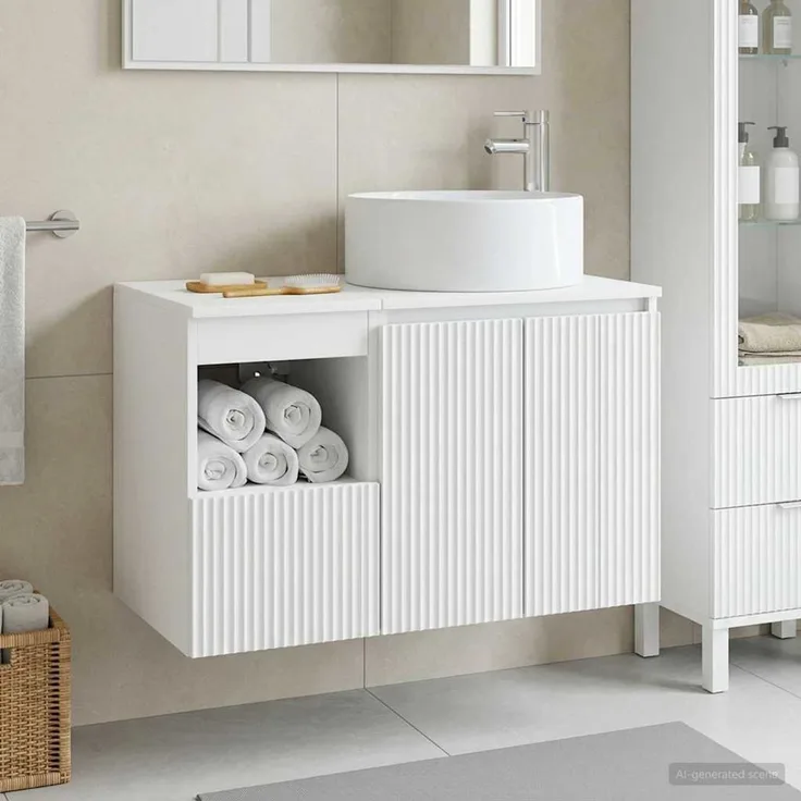 vidaXL Badezimmerschrank-Set 2 stk. Weiß 79,5 x 44,5 x 80 cm 3404104